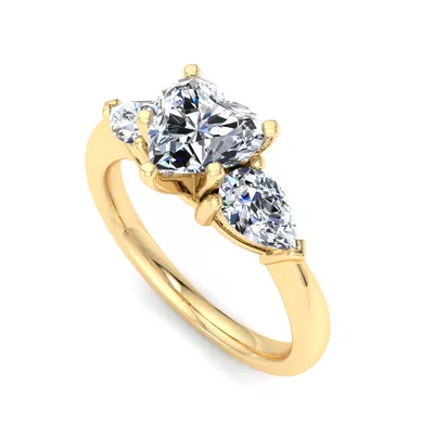 Madison Three-Stone Lab Pear Engagement Ring
