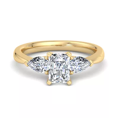 Madison Three-Stone Lab Pear Engagement Ring