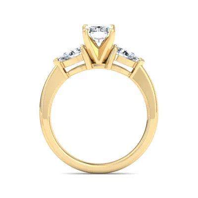 Madison Three-Stone Lab Pear Engagement Ring