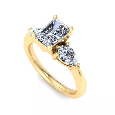 Madison Three-Stone Lab Pear Engagement Ring