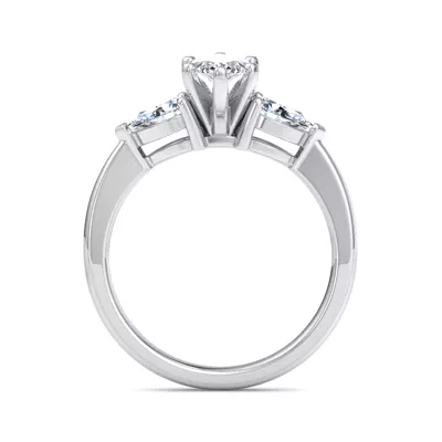 Madison Three-Stone Lab Pear Engagement Ring