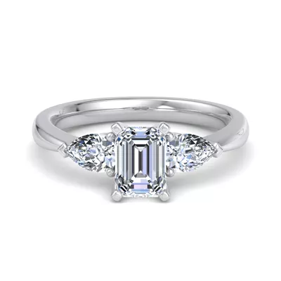 Madison Three-Stone Lab Pear Engagement Ring