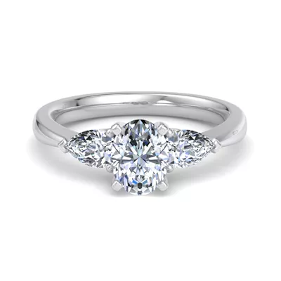 Madison Three-Stone Lab Pear Engagement Ring