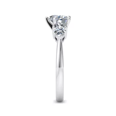 Madison Three-Stone Lab Pear Engagement Ring