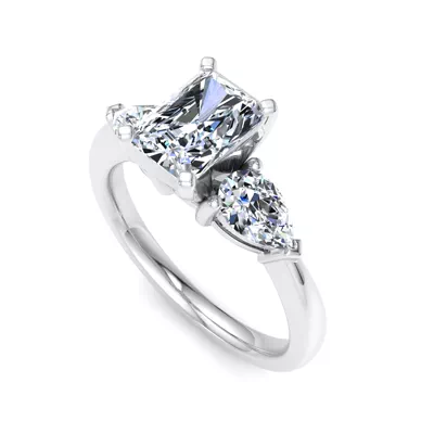 Madison Three-Stone Lab Pear Engagement Ring