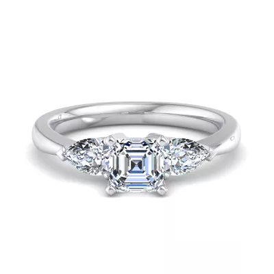 Madison Three-Stone Lab Pear Engagement Ring