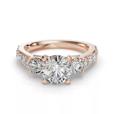 Alana Three-Stone Lab Diamond Engagement Ring