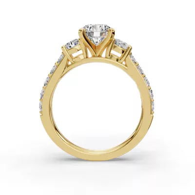 Alana Three-Stone Lab Diamond Engagement Ring