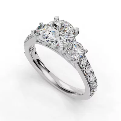 Alana Three-Stone Lab Diamond Engagement Ring