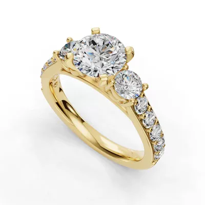 Alana Three-Stone Lab Diamond Engagement Ring