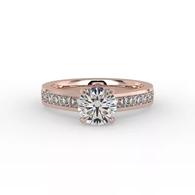Noelle Channel-Set Princess-Cut Engagement Ring