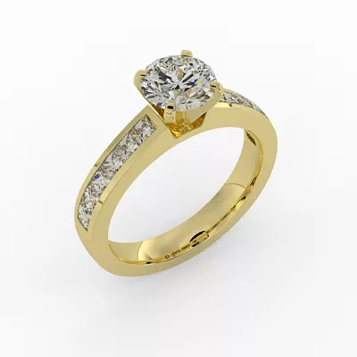 Noelle Channel-Set Princess-Cut Engagement Ring