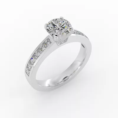 Noelle Channel-Set Princess-Cut Engagement Ring
