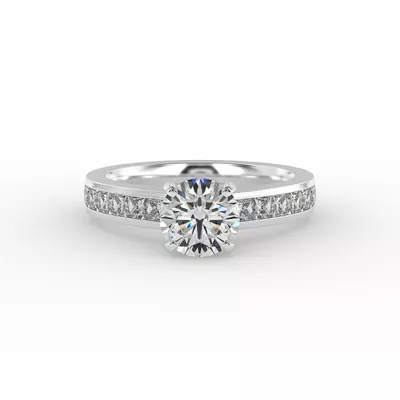 Noelle Channel-Set Princess-Cut Engagement Ring