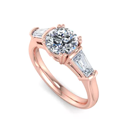 Halle Tapered Baguette Engagement Ring