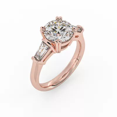 Halle Tapered Baguette Engagement Ring