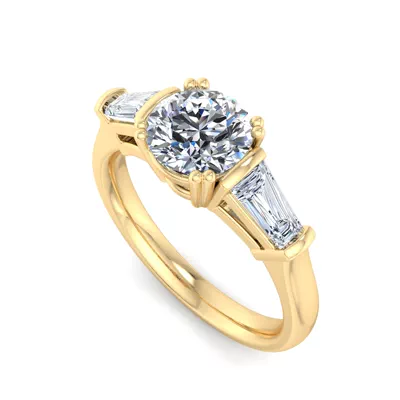Halle Tapered Baguette Engagement Ring