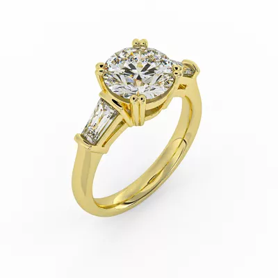 Halle Tapered Baguette Engagement Ring