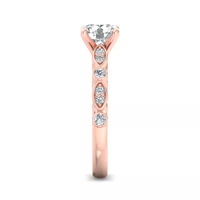Avery Alternating Mq/Rd Diamond Engagement Ring