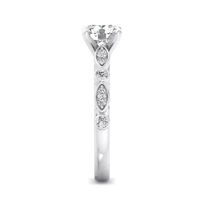 Avery Alternating Mq/Rd Diamond Engagement Ring
