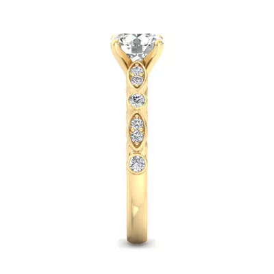 Avery Alternating Mq/Rd Diamond Engagement Ring