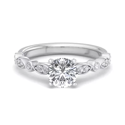 Avery Alternating Mq/Rd Diamond Engagement Ring