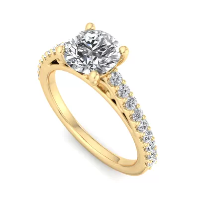 Kayla Pave Cathedral Engagement Ring
