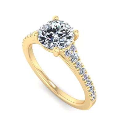 Camila Split Pave Cathedral Engagement Ring