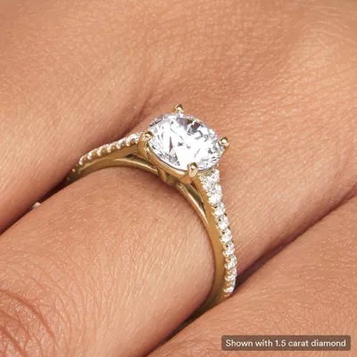 Camila Split Pave Cathedral Engagement Ring