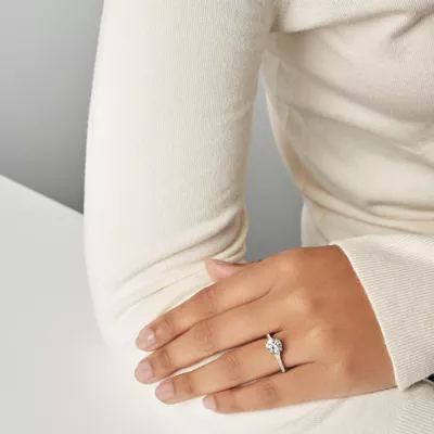 Camila Split Pave Cathedral Engagement Ring