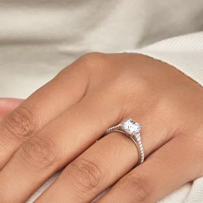Camila Split Pave Cathedral Engagement Ring