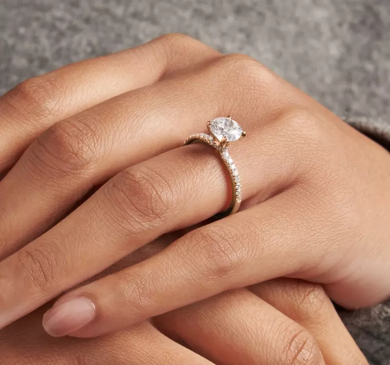14K Rose Gold Charlotte Hidden Halo Engagement Ring