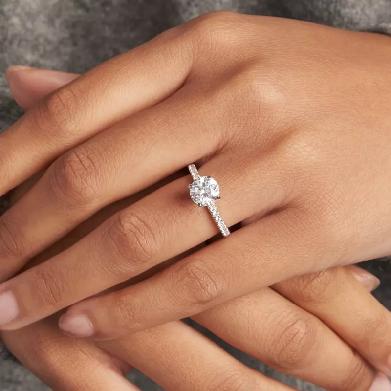 18K White Gold Charlotte Hidden Halo Engagement Ring