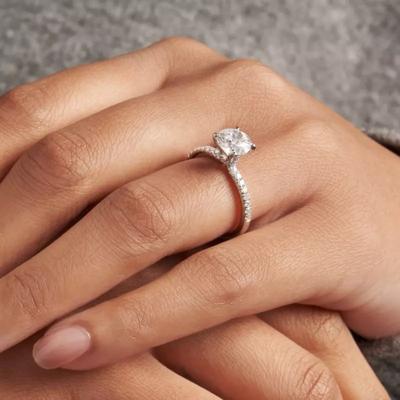 18K White Gold Charlotte Hidden Halo Engagement Ring