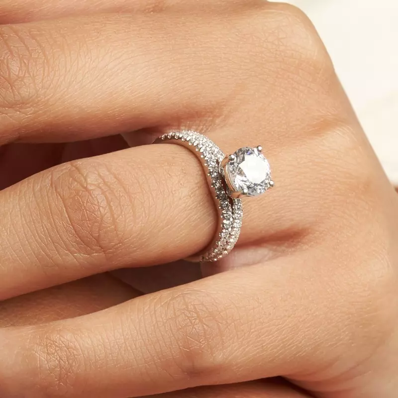 14K White Gold Kennedy Pave Engagement Ring