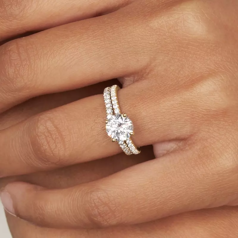 18K Yellow Gold Kennedy Pave Engagement Ring