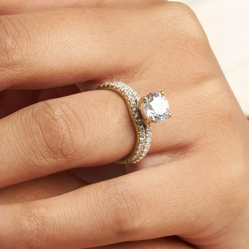 18K Yellow Gold Kennedy Pave Engagement Ring