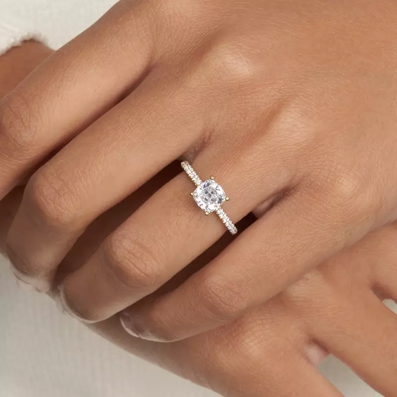 18K Yellow Gold Kennedy Pave Engagement Ring