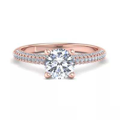 Kira Triple Pave Engagement Ring With Hidden Halo