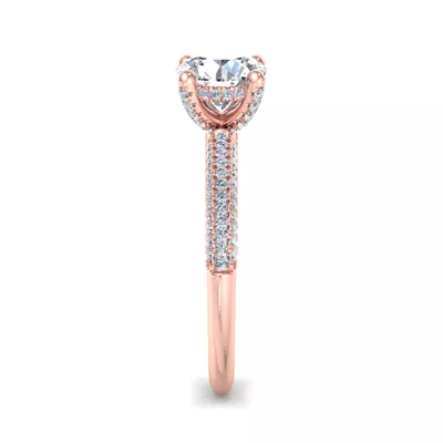 Kira Triple Pave Engagement Ring With Hidden Halo