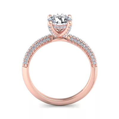 Kira Triple Pave Engagement Ring With Hidden Halo