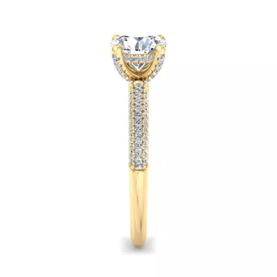 Kira Triple Pave Engagement Ring With Hidden Halo