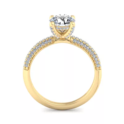Kira Triple Pave Engagement Ring With Hidden Halo