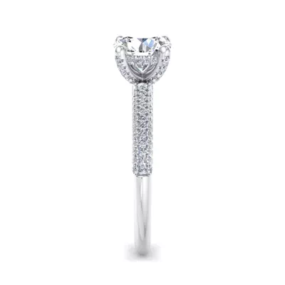 Kira Triple Pave Engagement Ring With Hidden Halo