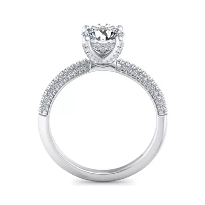 Kira Triple Pave Engagement Ring With Hidden Halo