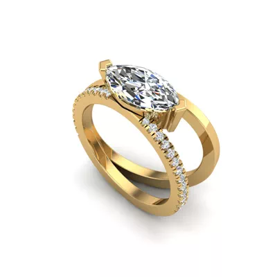 Hattie Split Band Engagement Ring