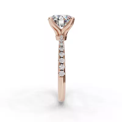 Emelia Pinched Pave Engagement Ring