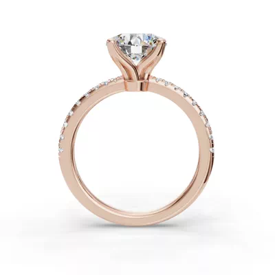 Emelia Pinched Pave Engagement Ring