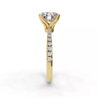 Emelia Pinched Pave Engagement Ring