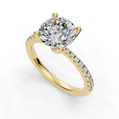 Emelia Pinched Pave Engagement Ring